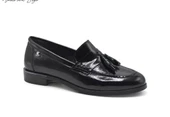 VENÜS 2455202K DÜZ TOPUK PÜSKÜLLÜ DERİ LOAFER KADIN AYAKKABI - 4