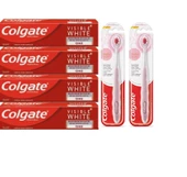 Colgate Visible White Maksimum Beyazlık Diş Macun 75 ml +Foamsoft Diş Eti Masajı Yumuşak Fırça 4+2 - 1