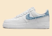 Nike Air Force 1 White Blue Paisley Kadın Spor Ayakkabı - 1