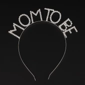 Parti Gümüş Renk Metal Taşlı Mom To Be Taç Baby Shower Anne Tacı thumbnail 5