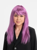 Rose Pembe Renk Düz Kesim Uzun Parti Peruğu Takma Saç - 1