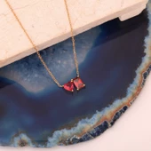 925 Ayar Gümüş Sen Ve Ben Doğum Taşı Kolye - CNS00580 thumbnail 2