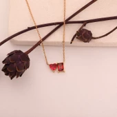 925 Ayar Gümüş Sen Ve Ben Doğum Taşı Kolye - CNS00580 thumbnail 1