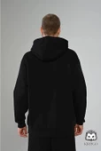 Oversize Kapşonlu Hoodie (Siyah) - 5