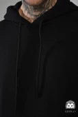 Oversize Kapşonlu Hoodie (Siyah) - 4