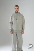 Oversize Kapşonlu Hoodie (Gri) - 1