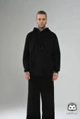 Oversize Kapşonlu Hoodie (Siyah) - 1