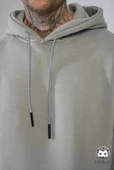 Oversize Kapşonlu Hoodie (Gri) - 4