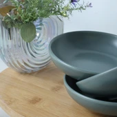Keramika Mat Yeşil Halka Çerezlik/Sosluk 13 Cm 6 Adet 322 - 2