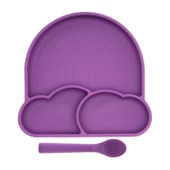 Babychefs Silikon Bebek Beslenme Seti 2 Parça-Mor - 1