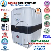 AQUA DEUTSCHE BEYAZ SİYAH POMPALI MONTAJ DAHİL 12 LİTRE 7 FİLTRE 14 AŞAMA SU ARITMA CİHAZI - 1