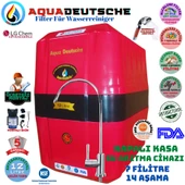 AQUA DEUTSCHE KIRMIZI SİYAH POMPALI MONTAJ DAHİL 12 LİTRE 7 FİLTRE 14 AŞAMA SU ARITMA CİHAZI thumbnail 1