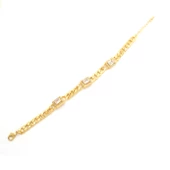 Çelik Bileklik Altın kaplama Kadın Baget Taşlı Figaro Model BLK-1057 thumbnail 2