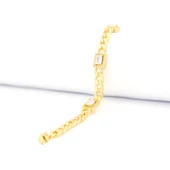 Çelik Bileklik Altın kaplama Kadın Baget Taşlı Figaro Model BLK-1057 thumbnail 1