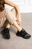 Siyah Gri Rahat Kalıp Kadın Sneaker - 4