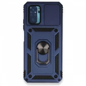 Smody Xiaomi Redmi Note 10 İle Uyumlu Kılıf Kamera Korumalı Sürgülü Yüzüklü Standlı Tank - 2