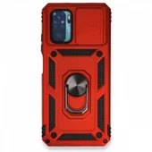 Smody Xiaomi Redmi Note 10 İle Uyumlu Kılıf Kamera Korumalı Sürgülü Yüzüklü Standlı Tank - 1