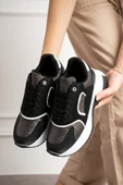 Beyaz Siyah Rahat Kalıp Kadın Sneaker - 1