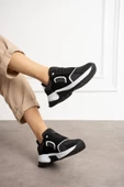 Beyaz Siyah Rahat Kalıp Kadın Sneaker - 2