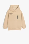 Koton Erkek Çocuk Kapşonlu Sweatshirt Slogan Baskılı Uzun Kollu Pamuk Karışımlı - 1
