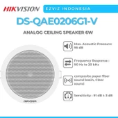 Hikvision 6W Analog Tavan Hoparlörü Ses Sistemi DS-QAE0206G1-V - 5