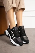Beyaz Siyah Rahat Kalıp Kadın Sneaker - 3