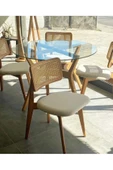 BiSandalye Hazeran Ahşap Sandalye 4 Adet Mutfak Sandalyesi Balkon Bahçe Cafe Sandalye - 1