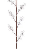 Yılbaşı Çiçeği Pike Kar Efektli Berry Dalı Beyaz 75 Cm thumbnail 2
