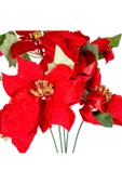 Yılbaşı Çiçeği Puansetya Demet Kırmızı 60 Cm thumbnail 2