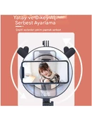 Halka Dolgulu Işık Uzaktan Kumandalı Youtube Tiktok  Vlog Makyaj Canlı Telefonu Tutucu Selfie Çubuğu - 4