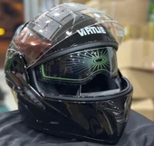VRT MB808 Full Face Çene Açılır Güneş Vizörlü Motosiklet Kaskı M Beden Siyah - 3