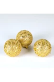 Simli Yılbaşı Topu 3lü Paket Dore 8x8cm thumbnail 3