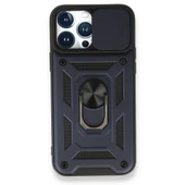 Smody Apple iPhone 13 Pro İle Uyumlu Kılıf Kamera Korumalı Sürgülü Yüzüklü Standlı Tank - 2