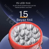 Gold Kama Uzun Mesafeli 15 Ledli Şarjlı El Feneri GK7775 - Kamp, Avcı, Balıkçı Feneri, Çadır Lambası - 4