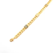 Çelik Bileklik Altın kaplama Kadın Zirkon Taşlı Figaro Model BLK-1056 - 5