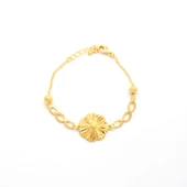 Çelik Bileklik Altın kaplama Kadın Çiçekli Model BLK-1052 - 2