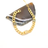 Çelik Bileklik Altın kaplama Kadın Zirkon Taşlı Figaro Model BLK-1056 - 4