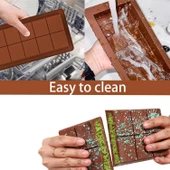 10 Bölmeli Çikolata Kalıbı 23-13 Cm Dubai Çikolatası Kalıbı Bisküvi Bölmeli Mini Kalıbı Kek Kalıbı - 4