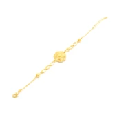 Çelik Bileklik Altın kaplama Kadın Çiçekli Model BLK-1052 - 5