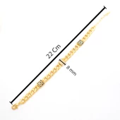 Çelik Bileklik Altın kaplama Kadın Zirkon Taşlı Figaro Model BLK-1056 - 3