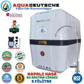 AQUA DEUTSCHE PREMIUM BEYAZ SİYAH POMPALI MONTAJ DAHİL 8 LİTRE 5 FİLTRE 10 AŞAMA SU ARITMA CİHAZI - 1