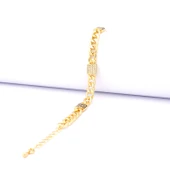 Çelik Bileklik Altın kaplama Kadın Zirkon Taşlı Figaro Model BLK-1056 - 1