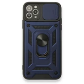 Smody Apple iPhone 11 Pro Max İle Uyumlu Kılıf Kamera Korumalı Sürgülü Yüzüklü Standlı Tank - 2