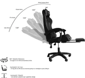 Fashcolle Dynamic Masajlı Gri-Siyah Oyuncu Koltuğu - 5