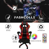 Fashcolle Red Star Işıklı - Masaj Özellikli Oyuncu Koltuğu Kırmızı-Siyah - 6