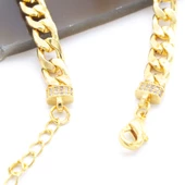 Çelik Bileklik Altın kaplama Kadın Figaro Zincir Model BLK-1051 thumbnail 4