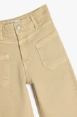 Koton Kız Çocuk Kot Pantolon Geniş Paça Cepli Pamuklu - Wide Leg Jean - 3