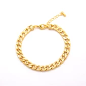 Çelik Bileklik Altın kaplama Kadın Figaro Zincir Model BLK-1051 thumbnail 2