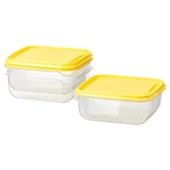 SUMUHOME PRUTA PLASTİK SAKLAMA KABI SETİ ŞEFFAF SARI 0.6 LT 3 PARÇA - 1