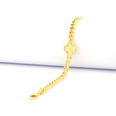 Çelik Bileklik Altın kaplama Kadın Çiçekli Zincir Model BLK-1047 thumbnail 1